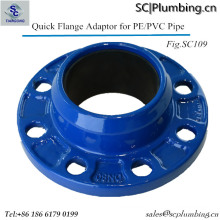 Adaptador de Flange Rápido de Ferro Fundido para Tubo de PE / PVC